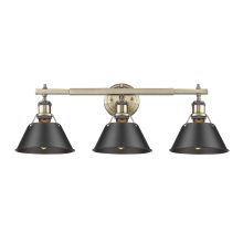 Golden 3306-BA3 AB-BLK - Yep by Golden Lighting Orwell 3-light Vanity in Aged Brass and Matte Black shade